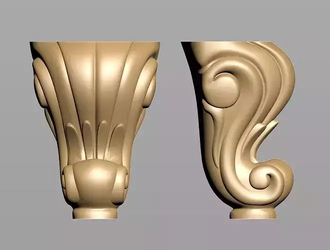 Ornate Baroque Furniture Foot STL