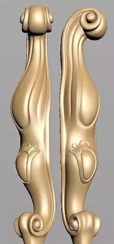 Curved Baroque Furniture Leg STL