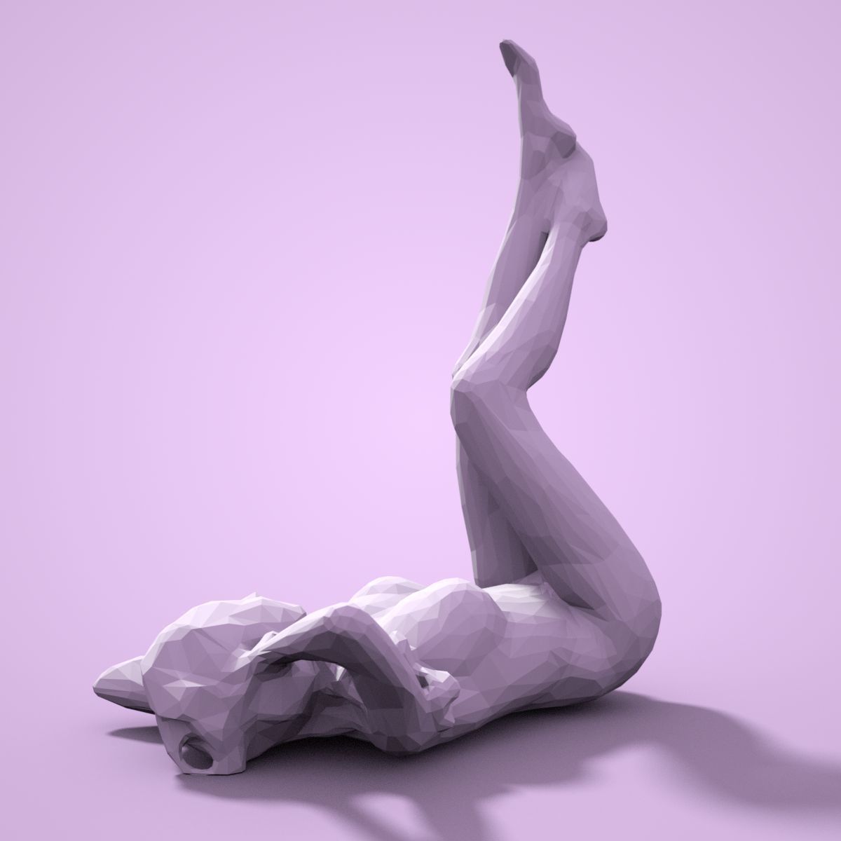 21 Girl Statues Faceted Look Low-poly 3D model_41