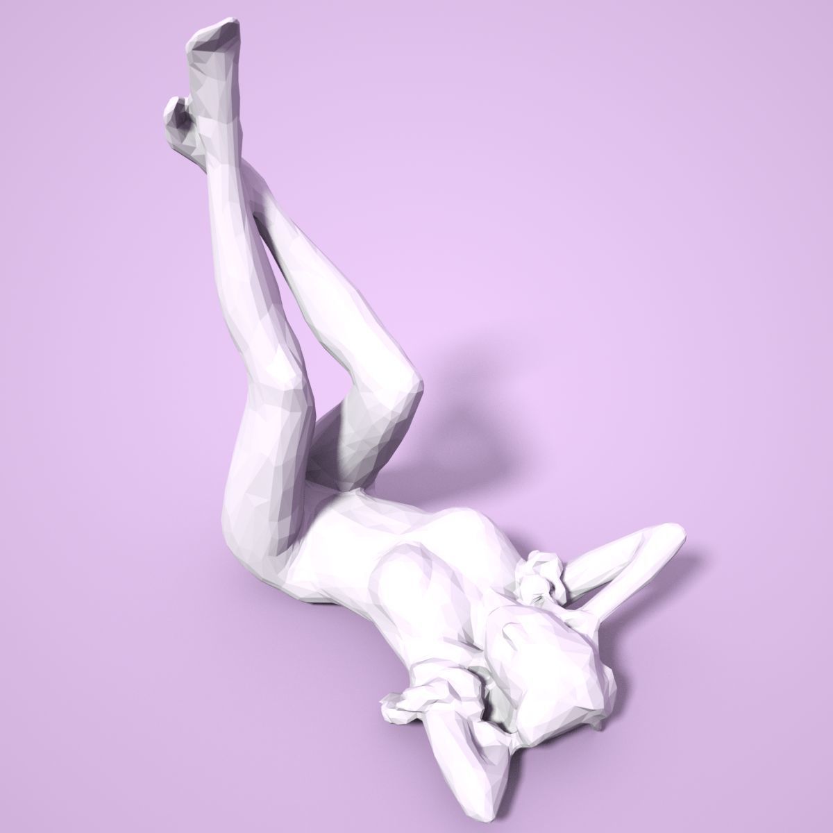 21 Girl Statues Faceted Look Low-poly 3D model_102