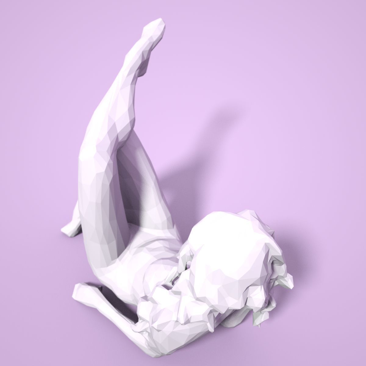 21 Girl Statues Faceted Look Low-poly 3D model_89