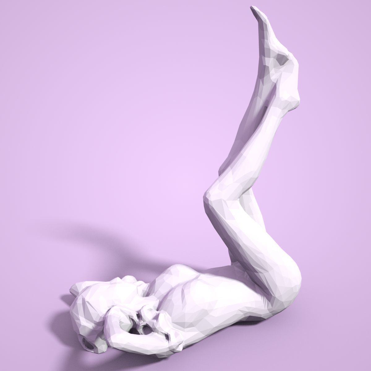 21 Girl Statues Faceted Look Low-poly 3D model_82