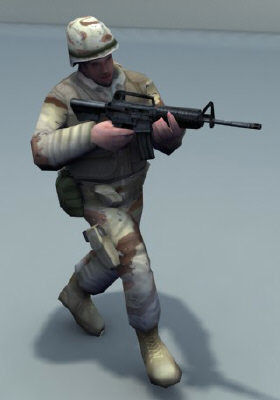 US Army Soldiers Low-poly 3D model_7