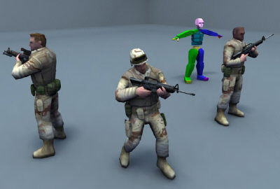 US Army Soldiers Low-poly 3D model_2