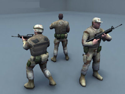 US Army Soldiers Low-poly 3D model_13