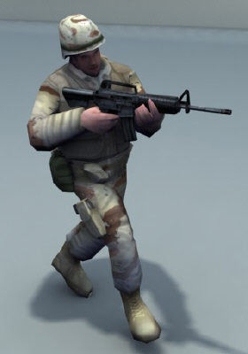 US Army Soldiers Low-poly 3D model_5