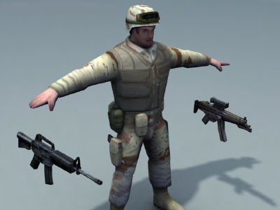 US Army Soldiers Low-poly 3D model_17