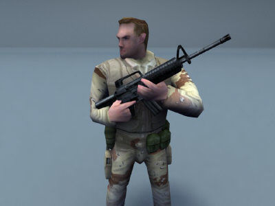 US Army Soldiers Low-poly 3D model_12