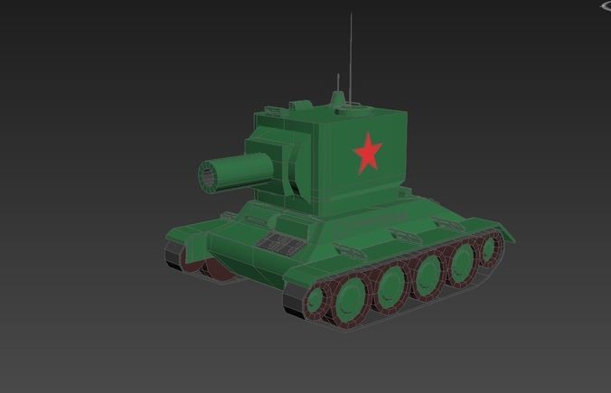 Tanks KV-2 Low-poly 3D model