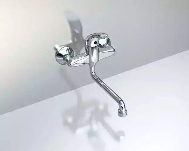 Faucet sink with chrome handle