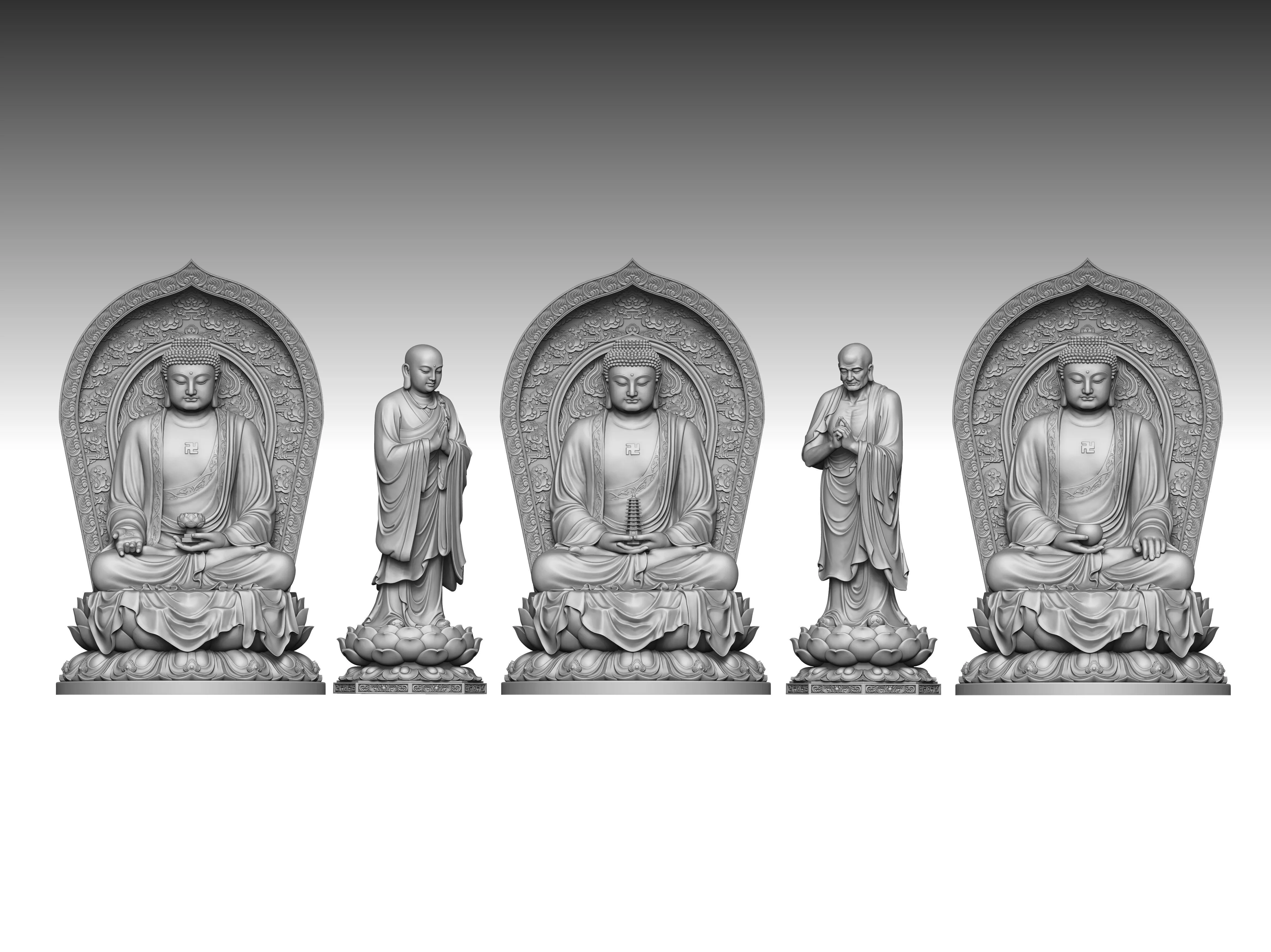 3D Printed Model of the Three Buddhas 3D print model