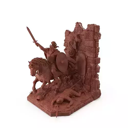 Print Ready Celtic Chieftain Bookend 009