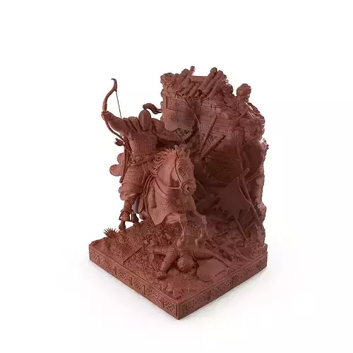 Print Ready Mongol Khan Bookend 008