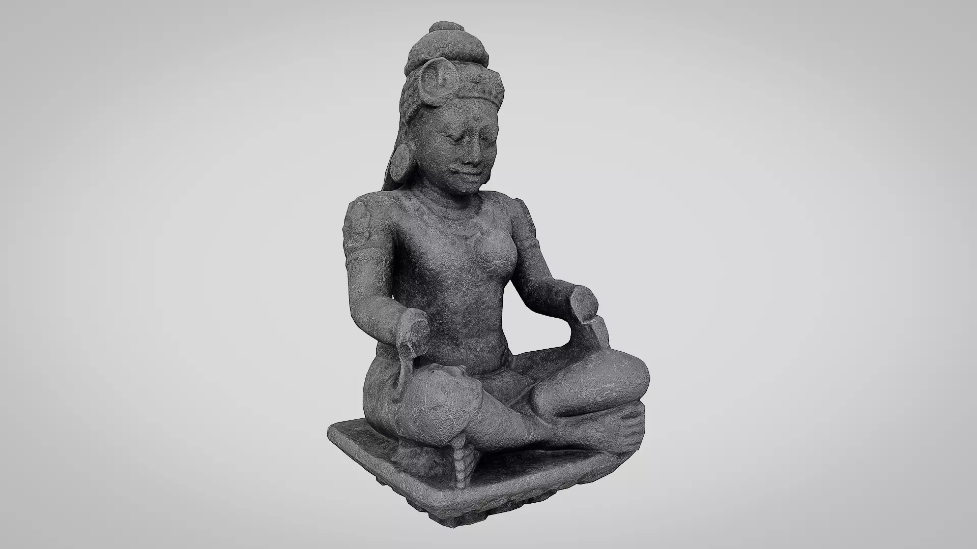 Ancient Khmer Deity Statue 3D model