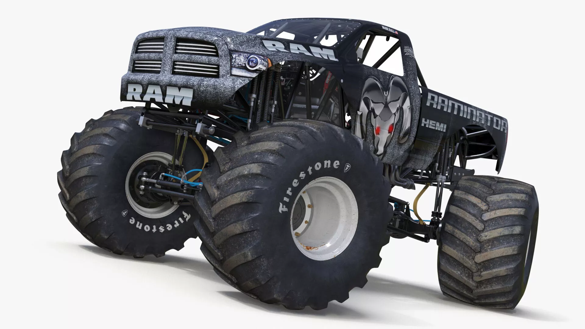 Raminator Monster Truck Rigged for Cinema 4D 3D model