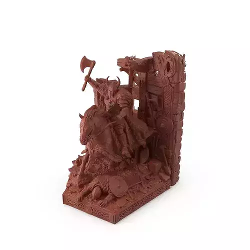 Print Ready Viking Warrior Bookend 002 