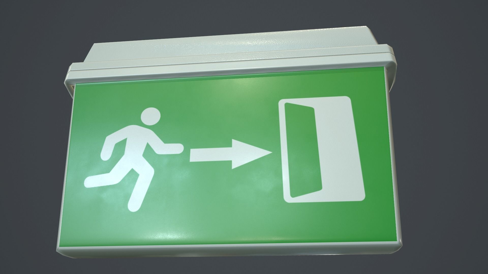 Plastic Exit Sign PBR Game Ready Low-poly 3D model_3