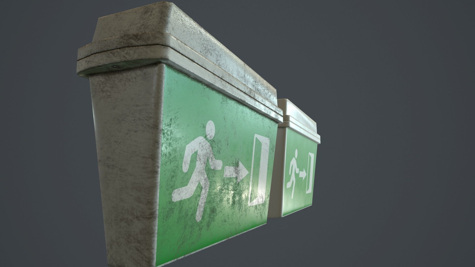 Plastic Exit Sign PBR Game Ready Low-poly 3D model_2