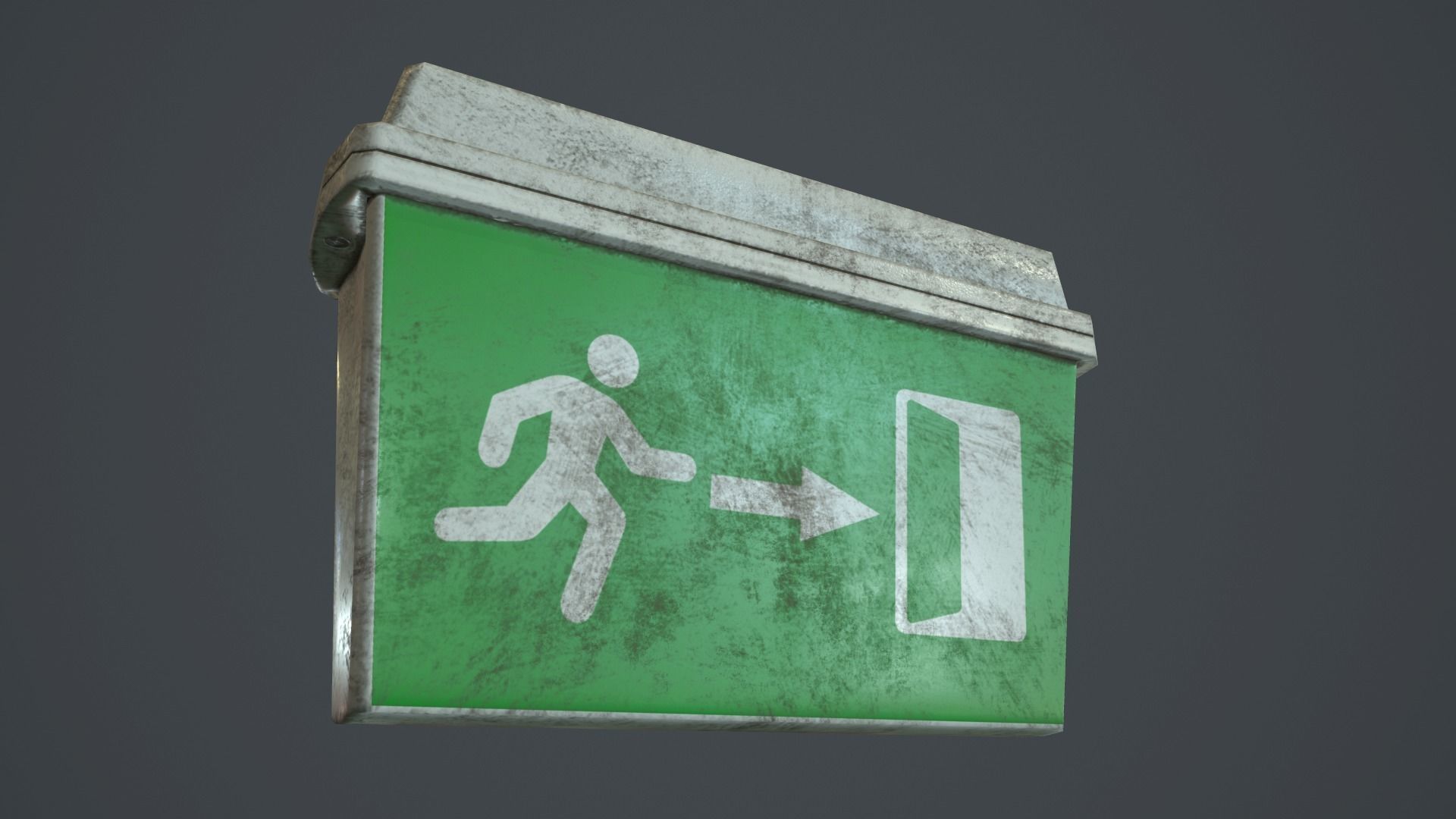 Plastic Exit Sign PBR Game Ready Low-poly 3D model_8