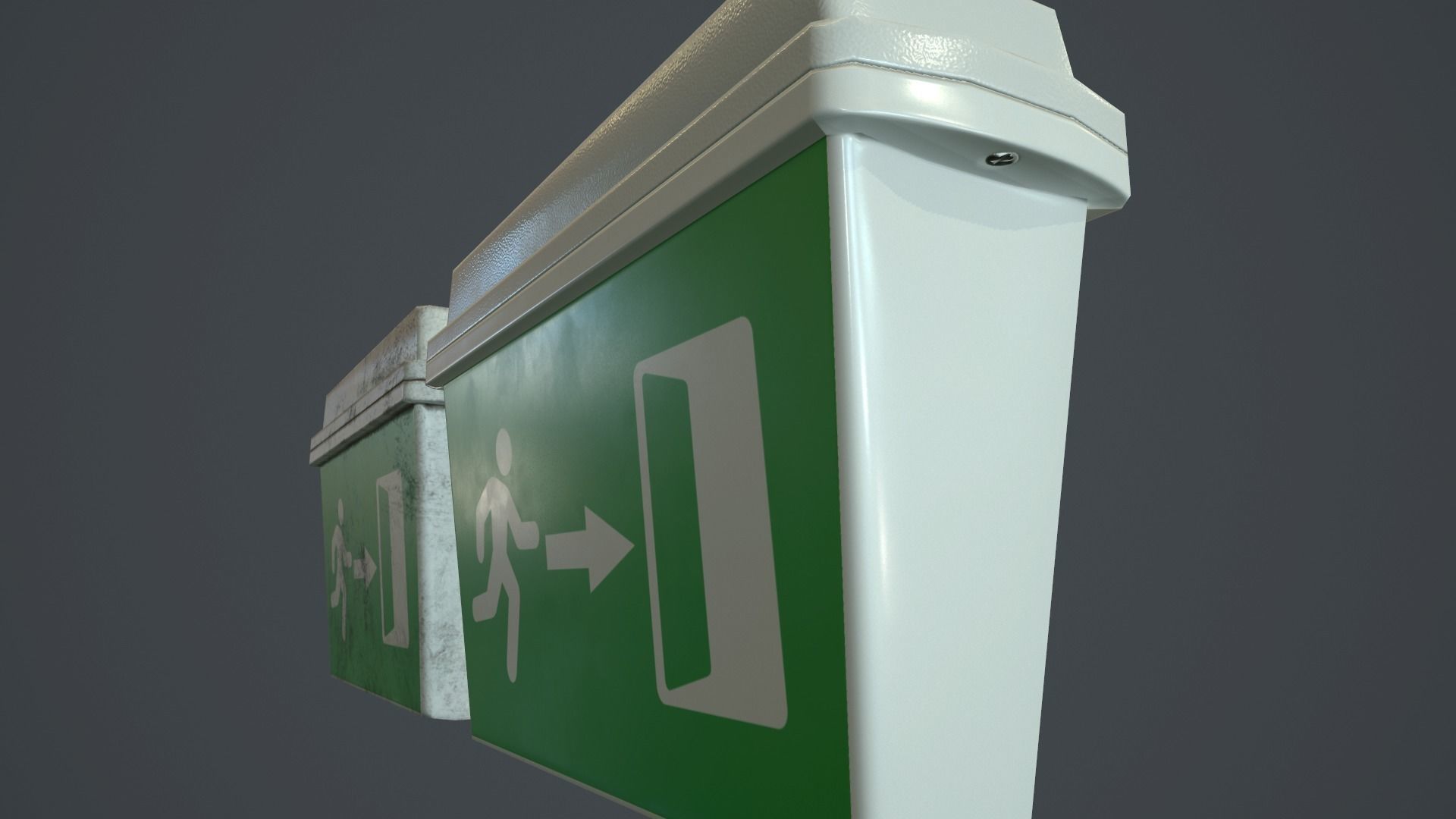 Plastic Exit Sign PBR Game Ready Low-poly 3D model_1
