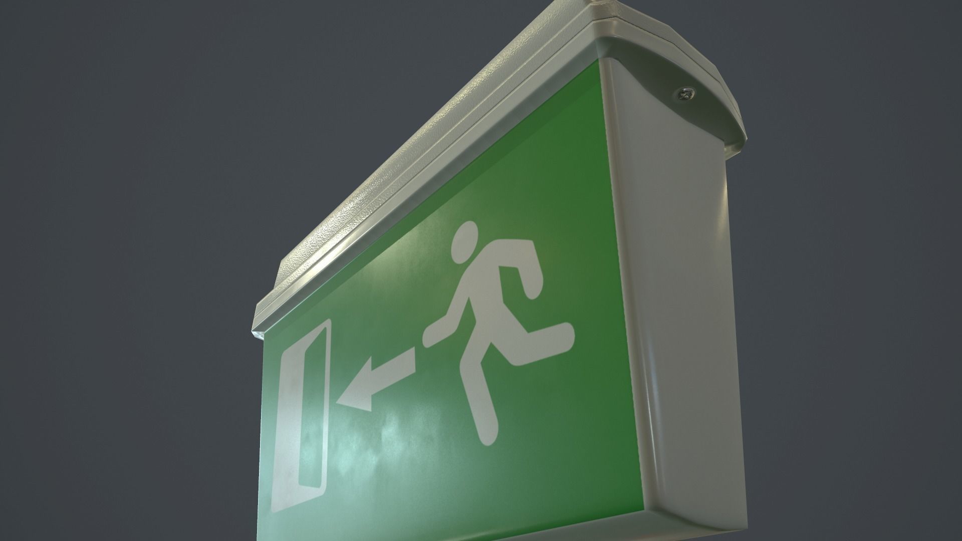 Plastic Exit Sign PBR Game Ready Low-poly 3D model_4