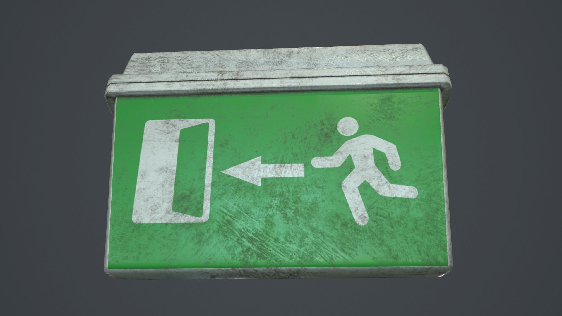 Plastic Exit Sign PBR Game Ready Low-poly 3D model_9