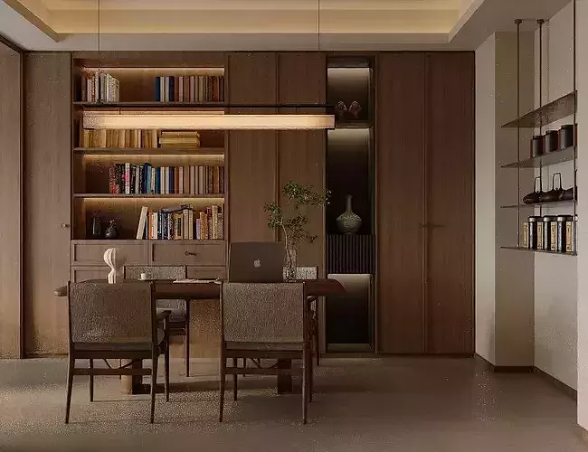 Chinese style living and dining room New Chinese Style Home  3D model 5