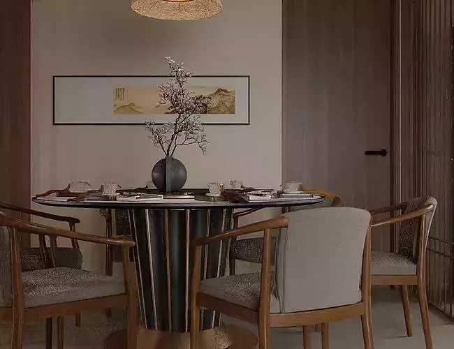 Chinese style living and dining room New Chinese Style Home  3D model 7