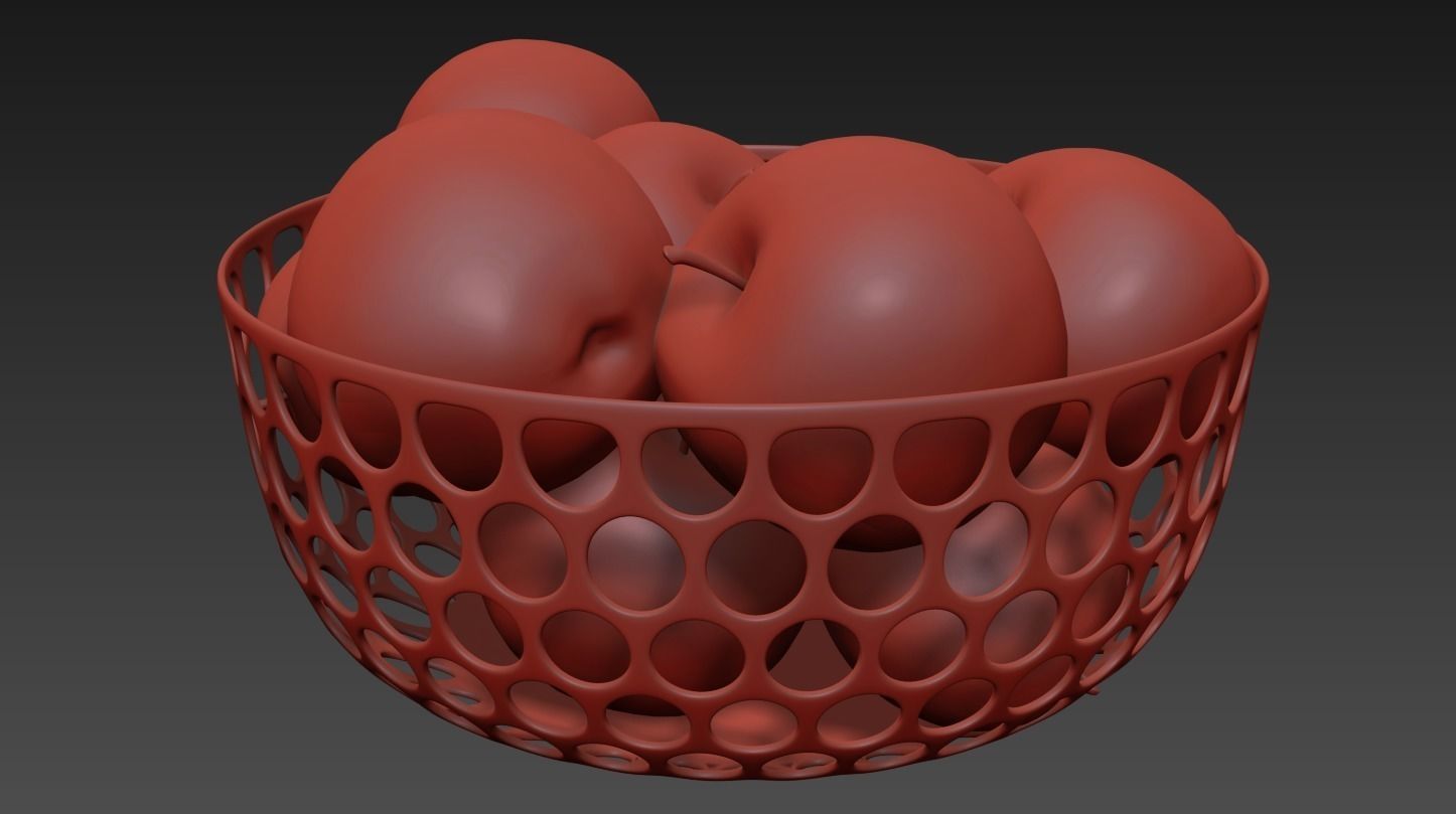 Apples in vase 3D model_4