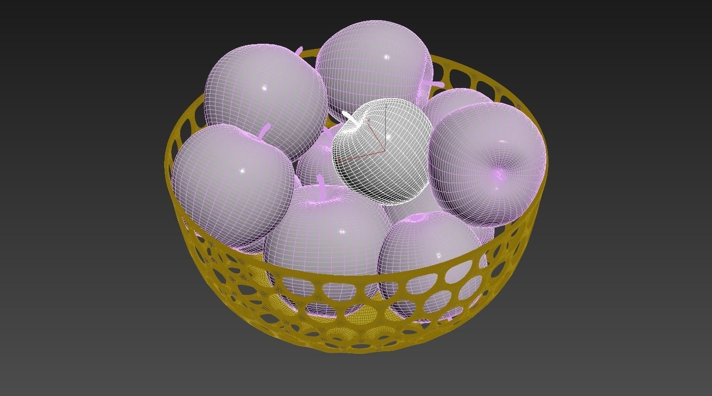 Apples in vase 3D model_2