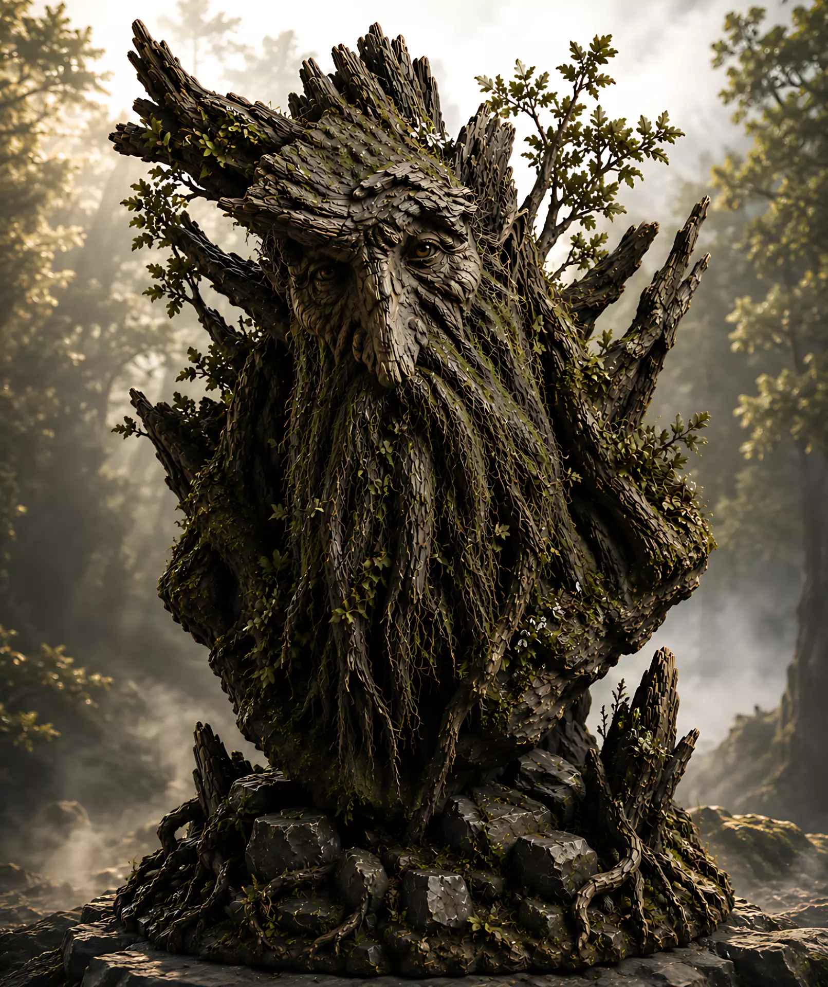 Treebeard Ent Lord of the Rings STL Bust for Resin 3D Printing 3D print model