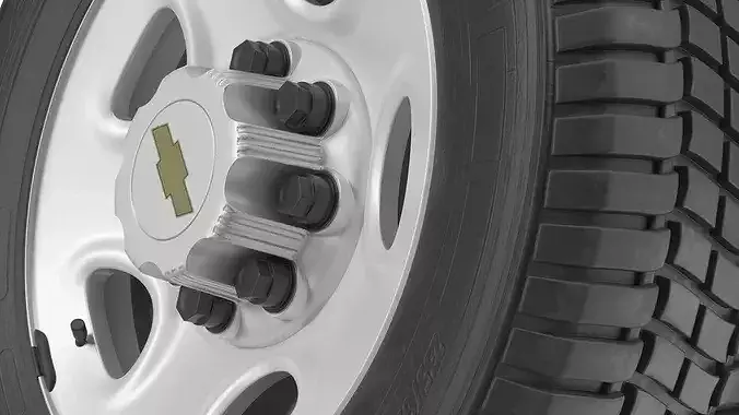 OEM Chevrolet Express 3500 Tire and Rim 3D model 7