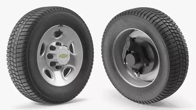OEM Chevrolet Express 3500 Tire and Rim 3D model 6
