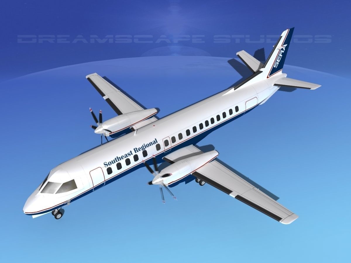 SAAB 2000 Southeast Regional 3D model_10