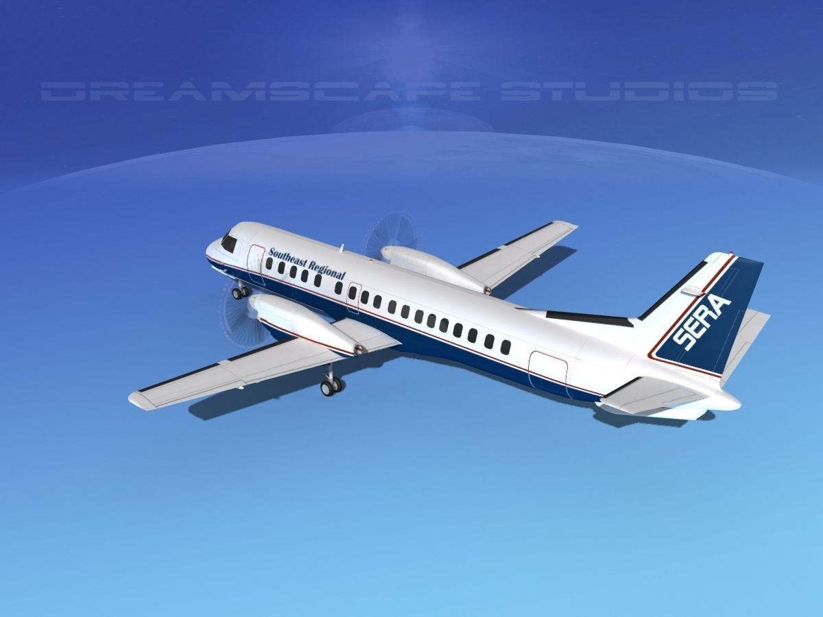 SAAB 2000 Southeast Regional 3D model_8