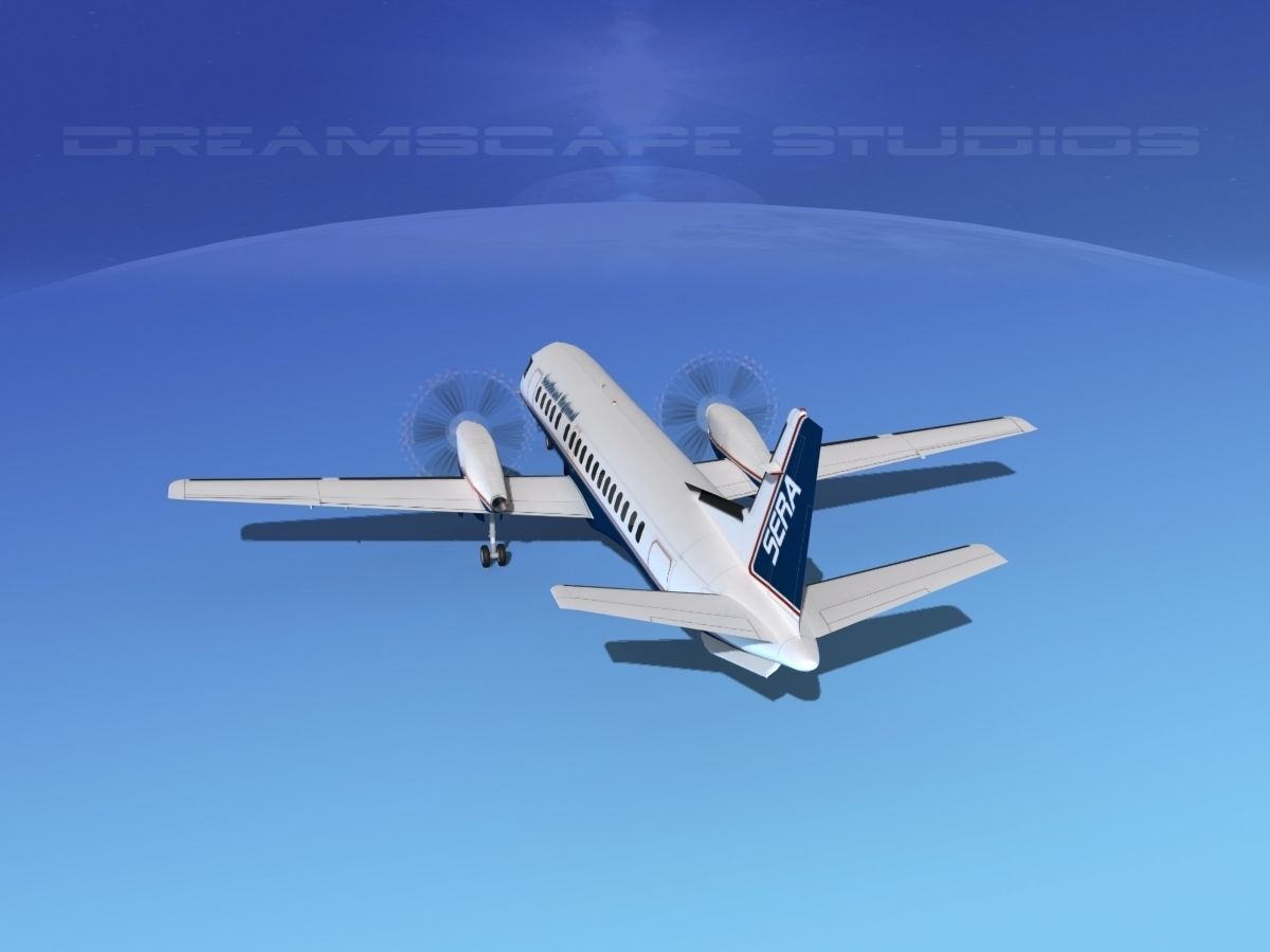 SAAB 2000 Southeast Regional 3D model_7