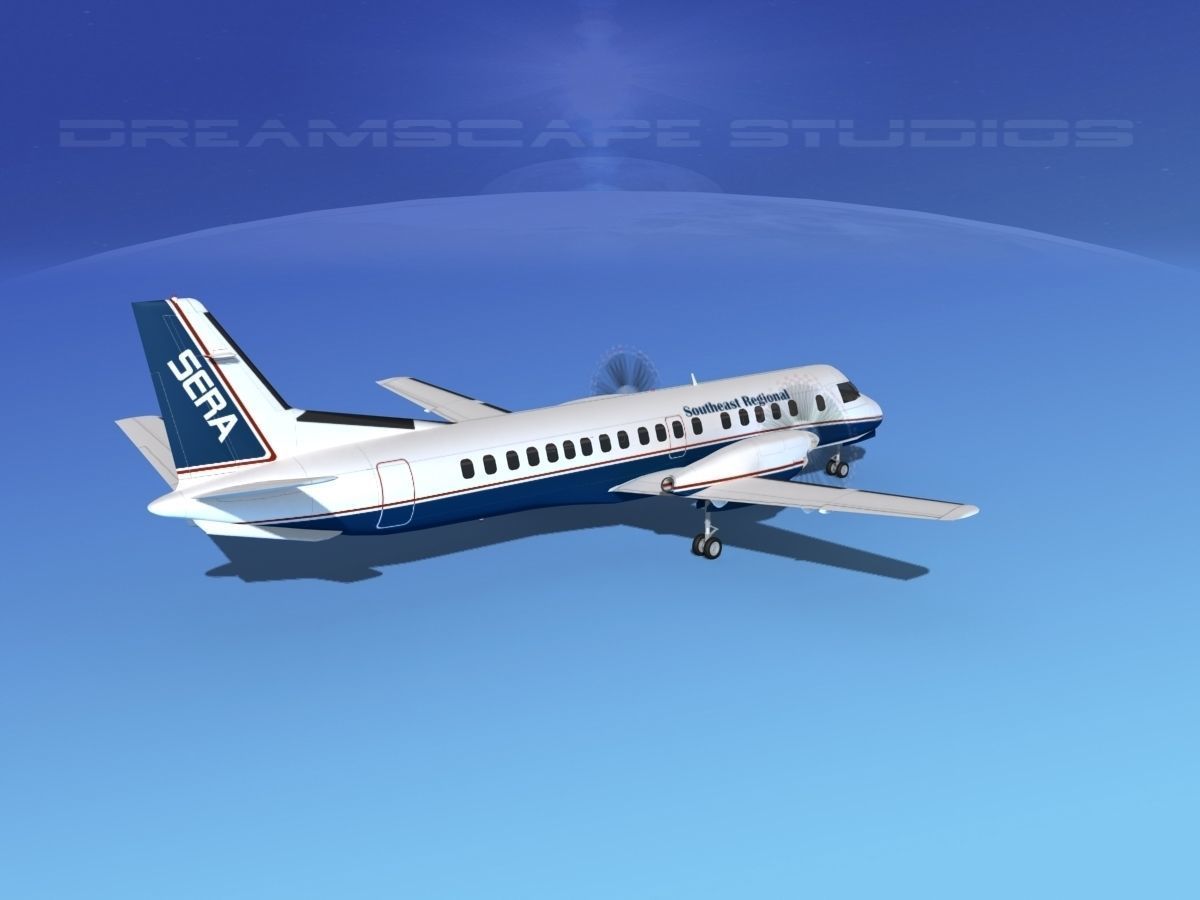 SAAB 2000 Southeast Regional 3D model_5