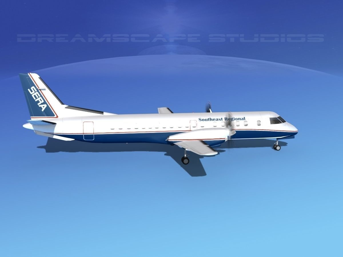 SAAB 2000 Southeast Regional 3D model_4
