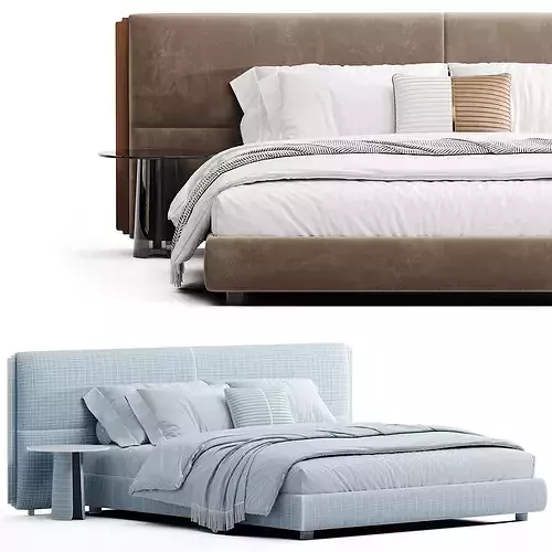 Poliform Yume Bed 3D model 7