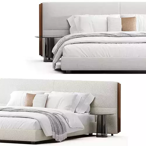 Poliform Yume Bed 3D model 5