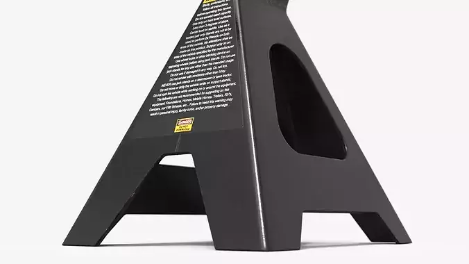 Steel Car Support Stand 2 Ton Black 3D model 5