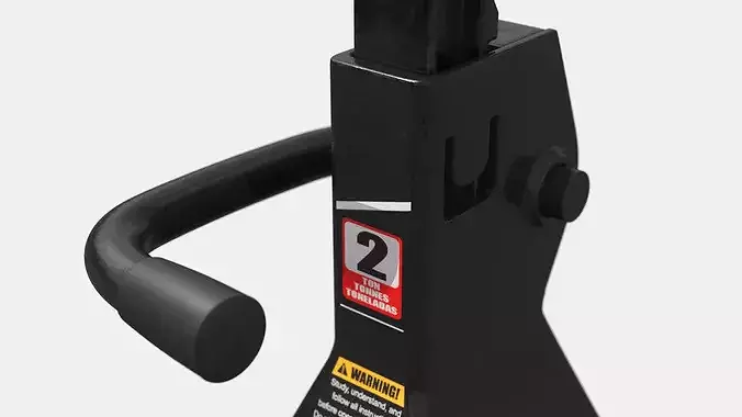 Steel Car Support Stand 2 Ton Black 3D model 6
