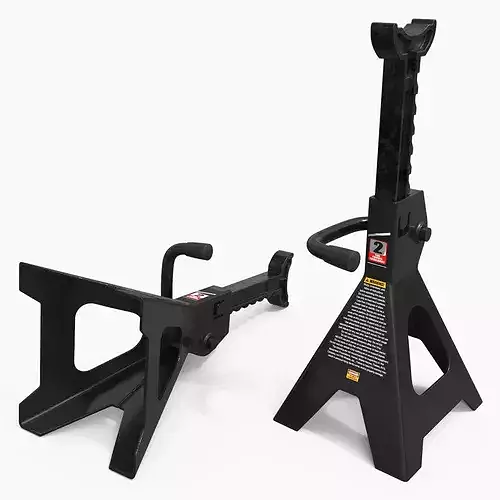 Steel Car Support Stand 2 Ton Black 3D model