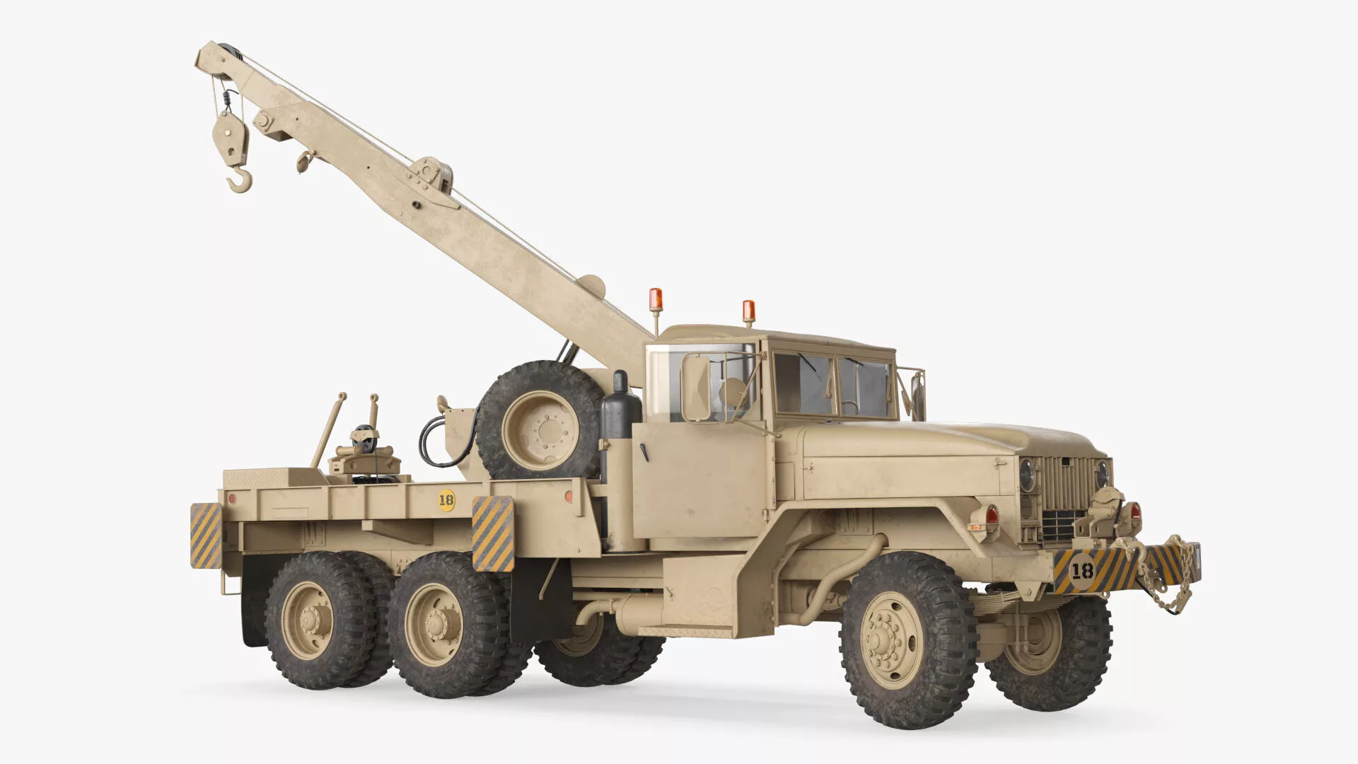 Heavy Wrecker Crane Beige Used Rigged 3D model