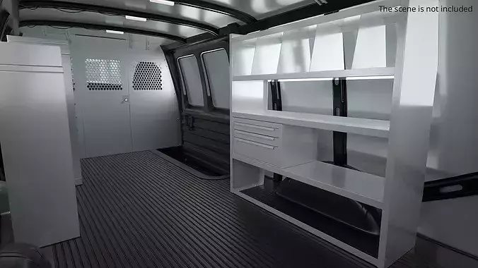 Utility Cargo Van Chevrolet Express 2016 Black 3D model 7