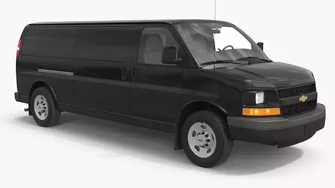 Utility Cargo Van Chevrolet Express 2016 Black 3D model