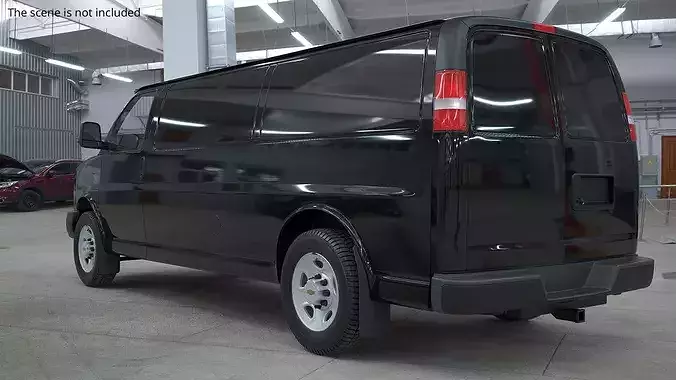 Utility Cargo Van Chevrolet Express 2016 Black 3D model 3