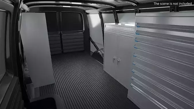 Utility Cargo Van Chevrolet Express 2016 Black 3D model 6