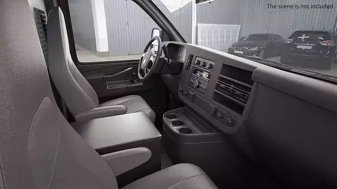 Utility Cargo Van Chevrolet Express 2016 Black 3D model 4