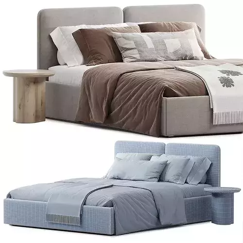 Vilena 160 Bed 3D model 6